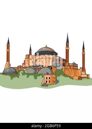 Die Hagia Sophia - Ayasofya Museum in der Türkei Illustration Stockfoto