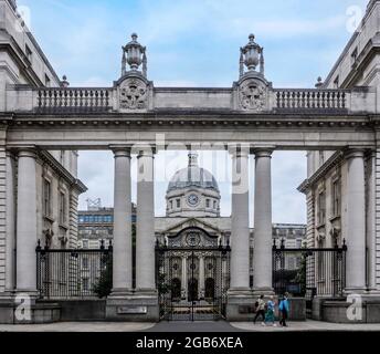 Das Taoiseach-Ministerium, der irische Premierminister, Regierungsgebäude, Upper Merrion Street, Dublin, Irland. Stockfoto