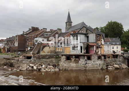 Schäden durch das Hochwasser Stockfoto