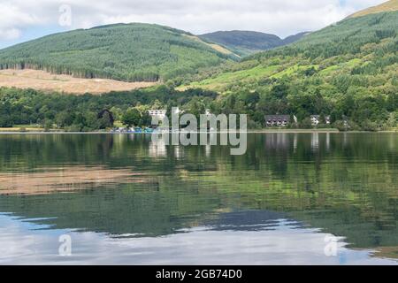 MacDonald Forest Hills Hotel and Spa and Go Country Adventure Outdoor Center, Loch ARD, Aberfoyle, Trossachs, Stirling, Schottland, Großbritannien Stockfoto