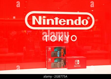 Tokio, Japan. August 2021. Nintendo Switch im Nintendo Store in der Parco Shopping Mall zu sehen. (Bild: © Stanislav Kogiku/SOPA Images via ZUMA Press Wire) Bild: ZUMA Press, Inc./Alamy Live News Stockfoto