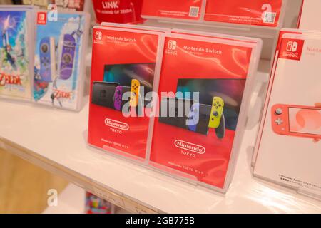 Tokio, Japan. August 2021. Super Mario-Produkte im Nintendo Store in der Parco Shopping Mall. (Bild: © Stanislav Kogiku/SOPA Images via ZUMA Press Wire) Bild: ZUMA Press, Inc./Alamy Live News Stockfoto