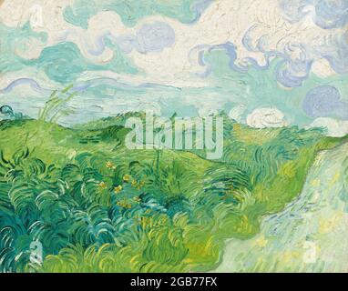 Titel: Green Wheat Fields, Auvers Ersteller: Vincent van Gogh Datum: 1890 Medium: Öl auf Leinwand Maße: 72.39 × 91.44 cm Ort: National Gallery of Art, Washington Stockfoto