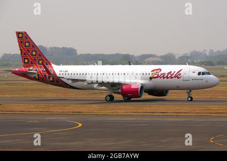Batik Air (eine indonesische Linienfluggesellschaft), Airbus A320 Stockfoto