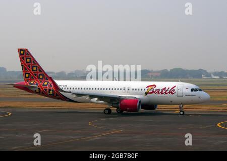 Batik Air (eine indonesische Linienfluggesellschaft), Airbus A320 Stockfoto