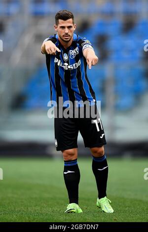 Bergamo, Italien. 31. Juli 2021. Remo Freuler von Atalanta BC Gesten während der Vorsaison Freundschaftsspiel zwischen Atalanta BC und Pordenone Calcio. Atalanta BC gewann 2-1 gegen Pordenone Calcio. Kredit: Nicolò Campo/Alamy Live Nachrichten Stockfoto