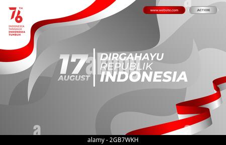 Landing Page Happy Independence Day indonesien Stock Vektor