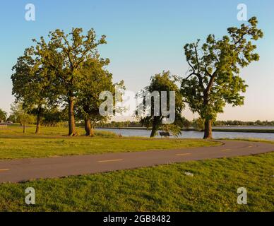 Lake Overholser und Stinchcomb Wildlife Refuge, Oklahoma City, OK. Stockfoto