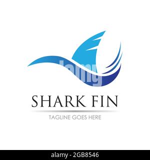 Design-Vorlage für Haifischflossen-Logo. Vektorgrafik Stock Vektor
