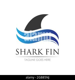 Design-Vorlage für Haifischflossen-Logo. Vektorgrafik Stock Vektor