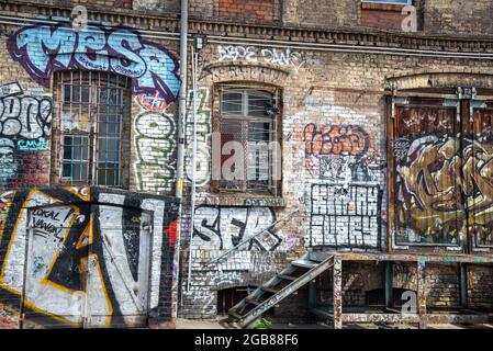 Grafitti an der Wand in Berlin, Deutschland Stockfoto