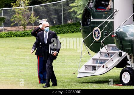 Washington, Usa. August 2021. Präsident Joe Biden kehrt über Marine One ins Weiße Haus zurück. Kredit: SOPA Images Limited/Alamy Live Nachrichten Stockfoto