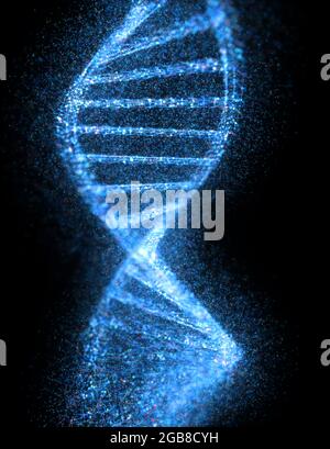 3D-Darstellung. Bunte DNA-Molekül. Konzept Bild einer Struktur des genetischen Codes. Stockfoto