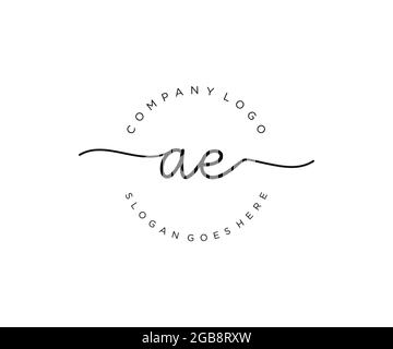 AE feminine Logo Schönheit Monogramm und elegantes Logo-Design, Handschrift Logo der ersten Unterschrift, Hochzeit, Mode, Blumen und botanischen mit kreativen Stock Vektor