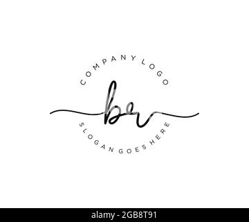 BR feminine Logo Schönheit Monogramm und elegantes Logo-Design, Handschrift Logo der ursprünglichen Signatur, Hochzeit, Mode, Blumen und botanischen mit kreativen Stock Vektor