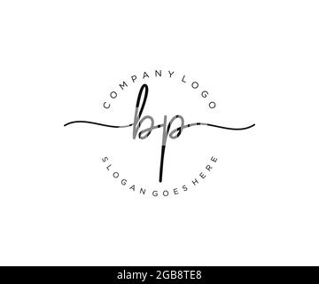 BP feminine Logo Schönheit Monogramm und elegantes Logo-Design, Handschrift Logo der ursprünglichen Signatur, Hochzeit, Mode, Blumen und botanischen mit kreativen Stock Vektor