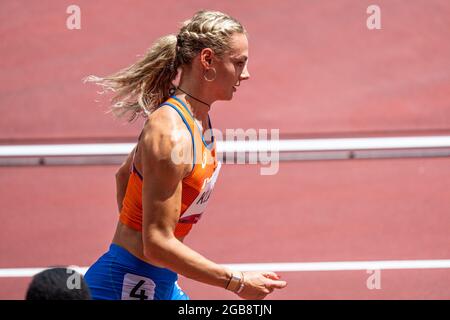 TOKIO, JAPAN - 3. AUGUST: Lieke Klaver aus den Niederlanden tritt während der Olympischen Spiele 2020 in Tokio am 3. August 2021 im Olympiastadion der Frauen in der 400-m-Runde 1 an (Foto: Ronald Hoogendoorn/Orange Picics) NOCNSF ATLETIEKUNIE Credit: Orange Pics BV/Alamy Live News Stockfoto