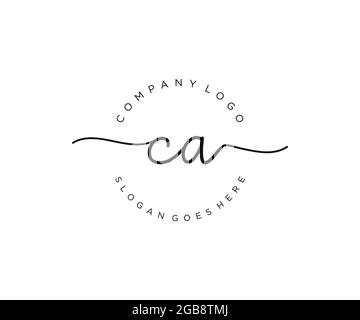 CA feminine Logo Schönheit Monogramm und elegantes Logo-Design, Handschrift Logo der ursprünglichen Signatur, Hochzeit, Mode, Blumen und botanischen mit kreativen Stock Vektor