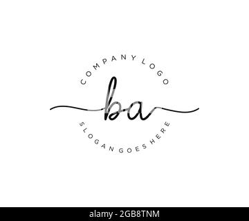 BA feminine Logo Schönheit Monogramm und elegantes Logo-Design, Handschrift Logo der ursprünglichen Signatur, Hochzeit, Mode, Blumen und botanischen mit kreativen Stock Vektor