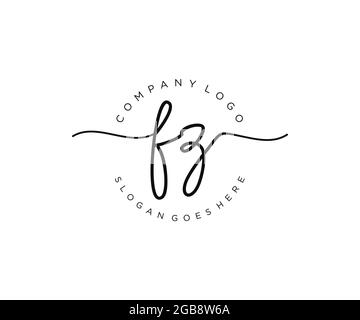 FZ feminine Logo Schönheit Monogramm und elegantes Logo-Design, Handschrift Logo der ursprünglichen Signatur, Hochzeit, Mode, floral und botanisch mit kreativen Stock Vektor