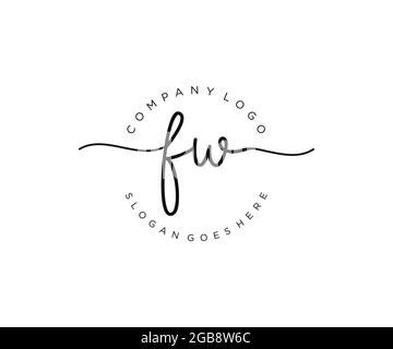 FW feminine Logo Schönheit Monogramm und elegantes Logo-Design, Handschrift Logo der ursprünglichen Signatur, Hochzeit, Mode, floral und botanisch mit kreativen Stock Vektor