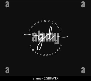 GD feminine Logo Schönheit Monogramm und elegantes Logo-Design, Handschrift Logo der ursprünglichen Signatur, Hochzeit, Mode, floral und botanisch mit kreativen Stock Vektor