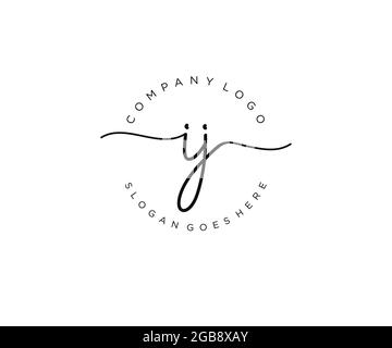 IJ feminine Logo Schönheit Monogramm und elegantes Logo-Design, Handschrift Logo der ursprünglichen Signatur, Hochzeit, Mode, Blumen und botanischen mit kreativen Stock Vektor