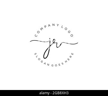 JR feminine Logo Schönheit Monogramm und elegantes Logo-Design, Handschrift Logo der ursprünglichen Signatur, Hochzeit, Mode, Blumen und botanischen mit kreativen Stock Vektor