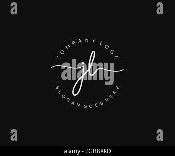 JL feminine Logo Schönheit Monogramm und elegantes Logo-Design, Handschrift Logo der ursprünglichen Signatur, Hochzeit, Mode, Blumen und botanischen mit kreativen Stock Vektor