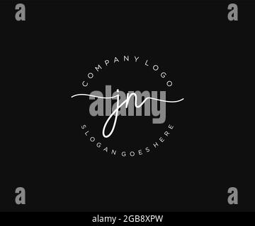 JN feminine Logo Schönheit Monogramm und elegantes Logo-Design, Handschrift Logo der ursprünglichen Signatur, Hochzeit, Mode, Blumen und botanischen mit kreativen Stock Vektor