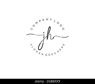 JH feminine Logo Schönheit Monogramm und elegantes Logo-Design, Handschrift Logo der ursprünglichen Signatur, Hochzeit, Mode, floral und botanisch mit kreativen Stock Vektor