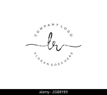 LR feminine Logo Schönheit Monogramm und elegantes Logo-Design, Handschrift Logo der ursprünglichen Signatur, Hochzeit, Mode, Blumen und botanischen mit kreativen Stock Vektor