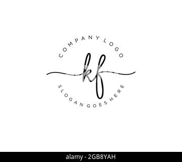 KF feminine Logo Schönheit Monogramm und elegantes Logo-Design, Handschrift Logo der ursprünglichen Signatur, Hochzeit, Mode, Blumen und botanischen mit kreativen Stock Vektor