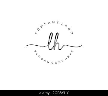 LH feminine Logo Schönheit Monogramm und elegantes Logo-Design, Handschrift Logo der ursprünglichen Signatur, Hochzeit, Mode, Blumen und botanischen mit kreativen Stock Vektor