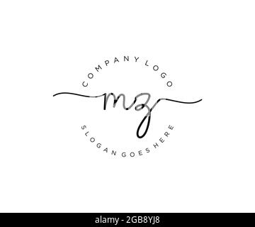 MZ feminine Logo Schönheit Monogramm und elegantes Logo-Design, Handschrift Logo der ursprünglichen Signatur, Hochzeit, Mode, floral und botanisch mit kreativen Stock Vektor