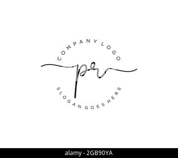 PR feminine Logo Schönheit Monogramm und eleganten Logo-Design, Handschrift Logo der ursprünglichen Signatur, Hochzeit, Mode, floral und botanisch mit kreativen Stock Vektor