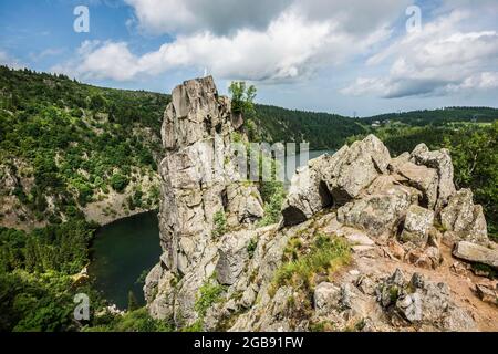 Lac Blanc, in der Nähe von Orbey, Departement Haut-Rhin, Region Grand Est, Vogesen, Frankreich Stockfoto