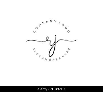 RJ feminine Logo Schönheit Monogramm und elegantes Logo-Design, Handschrift Logo der ursprünglichen Signatur, Hochzeit, Mode, Blumen und botanischen mit kreativen Stock Vektor