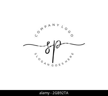 SP feminine Logo Schönheit Monogramm und elegantes Logo-Design, Handschrift Logo der ursprünglichen Signatur, Hochzeit, Mode, Blumen und botanischen mit kreativen Stock Vektor