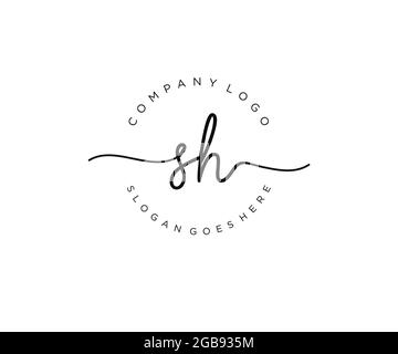 SH feminine Logo Schönheit Monogramm und elegantes Logo-Design, Handschrift Logo der ursprünglichen Signatur, Hochzeit, Mode, Blumen und botanischen mit kreativen Stock Vektor