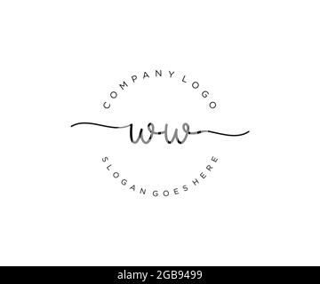 WW feminine Logo Schönheit Monogramm und elegantes Logo-Design, Handschrift Logo der ursprünglichen Signatur, Hochzeit, Mode, Blumen und botanischen mit kreativen Stock Vektor