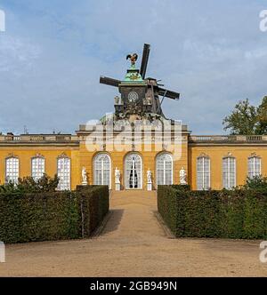 Die neuen Kammern im Schlosspark Sanssouci, Potsdam, Brandenburg, Deutschland Stockfoto