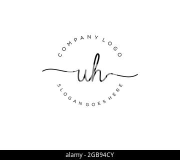 ÄHFEMININE Logo Schönheit Monogramm und elegantes Logo-Design, Handschrift Logo der ursprünglichen Signatur, Hochzeit, Mode, Blumen und botanischen mit kreativen Stock Vektor