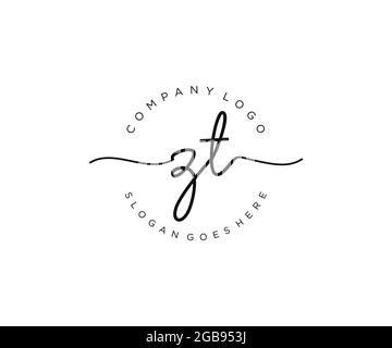 ZT feminine Logo Schönheit Monogramm und elegantes Logo-Design, Handschrift Logo der ursprünglichen Signatur, Hochzeit, Mode, floral und botanisch mit kreativen Stock Vektor