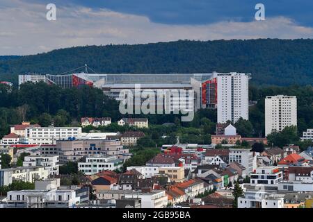 Blick auf das Fritz-Walter-Stadion, Betzenberg, Kaiserslautern, Rheinland-Pfalz, Deutschland Stockfoto