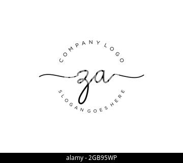 ZA feminine Logo Schönheit Monogramm und elegantes Logo-Design, Handschrift Logo der ursprünglichen Signatur, Hochzeit, Mode, Blumen und botanischen mit kreativen Stock Vektor