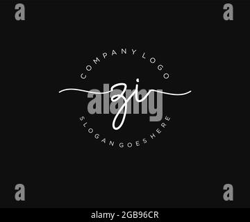 ZI feminine Logo Schönheit Monogramm und elegantes Logo-Design, Handschrift Logo der ursprünglichen Signatur, Hochzeit, Mode, floral und botanisch mit kreativen Stock Vektor