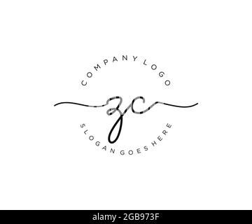 ZC feminine Logo Schönheit Monogramm und elegantes Logo-Design, Handschrift Logo der ursprünglichen Signatur, Hochzeit, Mode, floral und botanisch mit kreativen Stock Vektor