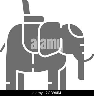 Indischer Elefant mit einer sattelgrauen Ikone. Stock Vektor