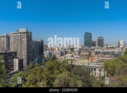 Blick auf die Skyline von Santiago de Chile Stockfoto